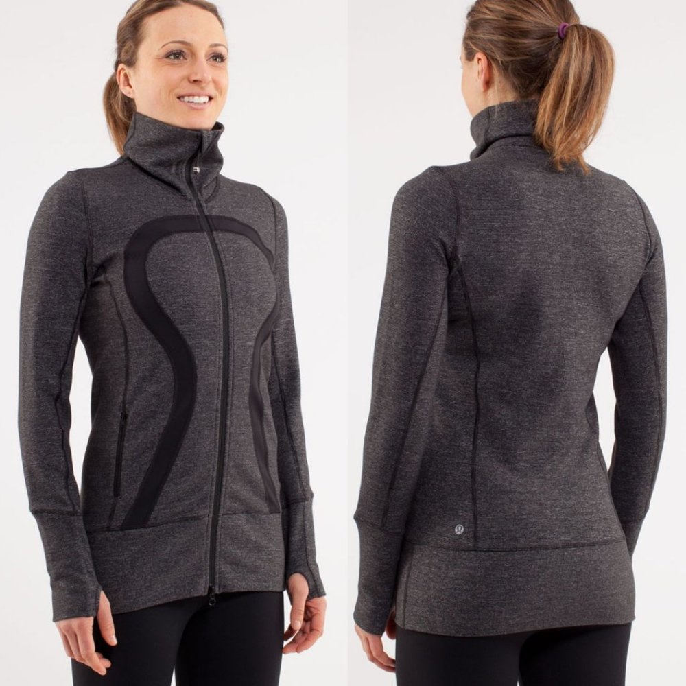 Lululemon Gray Wee Stripe Luon In Stride Jacket